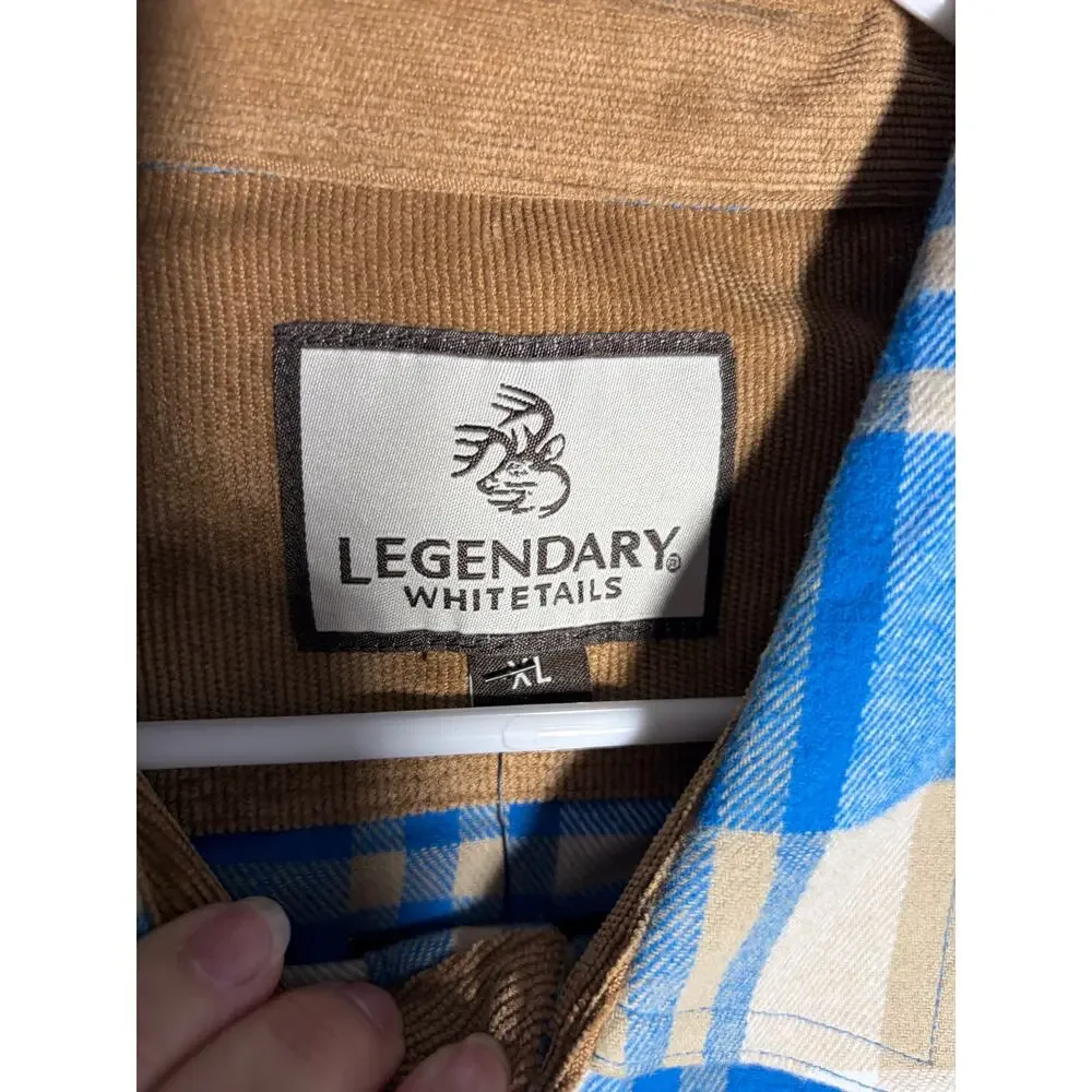 Legendary Whitetails Mens Blue Plaid Flannel Long Sleeve Shirt XL NWT